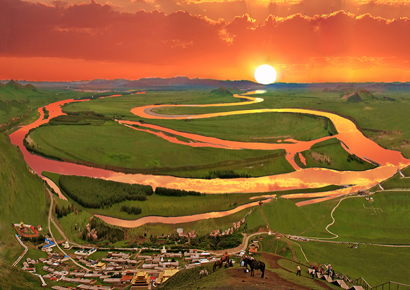 谁持彩练舞莽原 唐克黄河第一湾 四川甘肃交界