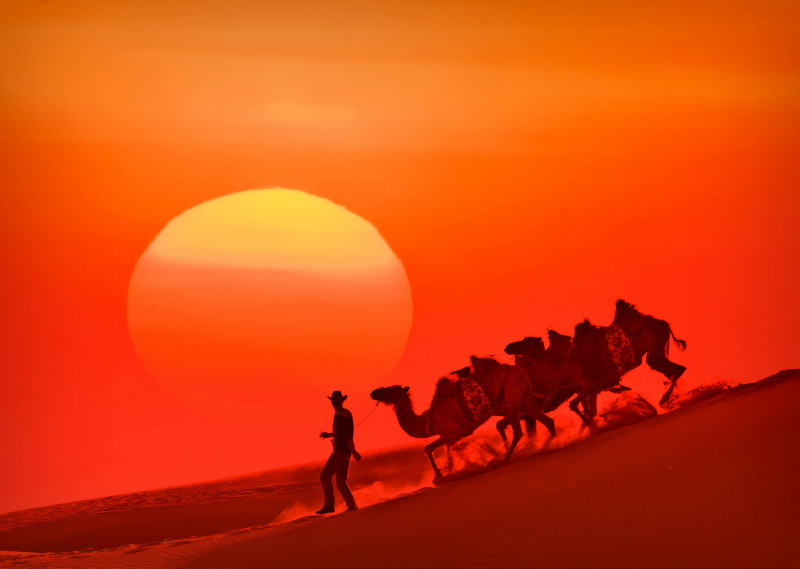 大漠落日圆-《大众摄影》俱乐部团体会员--吉林