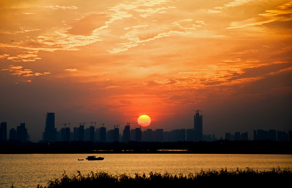 合肥滨湖落日