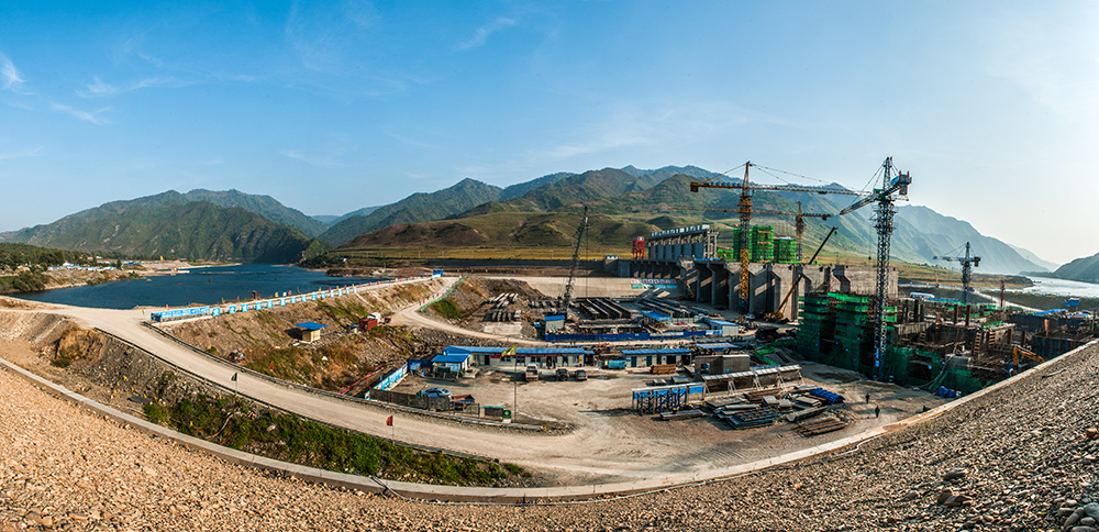建设中的望江楼水电站