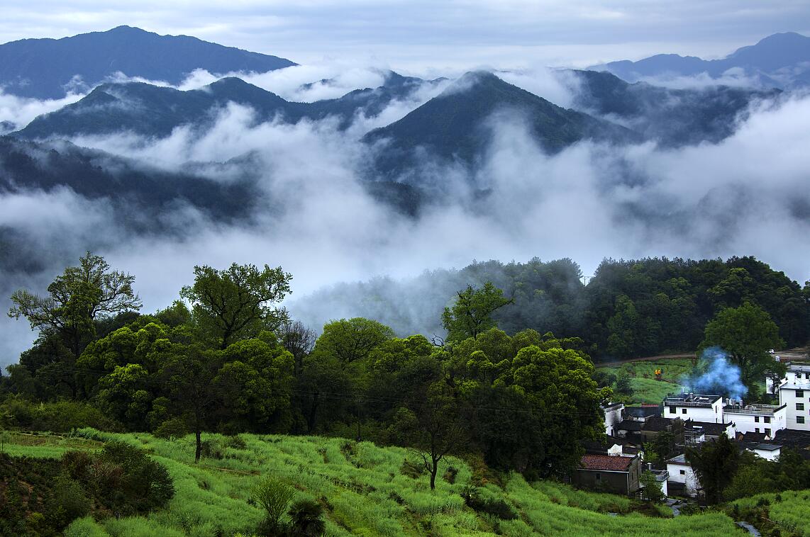 炊烟春雨映家乡-"千灯杯"中国好风光全国摄影大展投稿区-大众摄影网 -