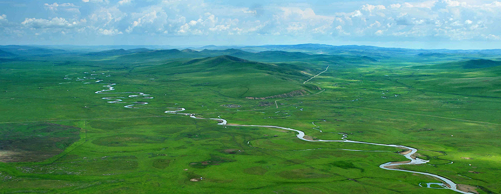 《内蒙古呼伦贝尔市莫尔格勒河航拍全景》拍摄地:内蒙.