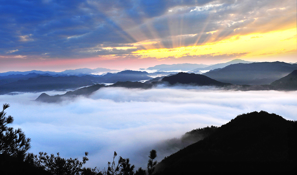 组照:日出东山-首届中国浙东唐诗之路天姥山摄影展投稿区-大众摄影网 