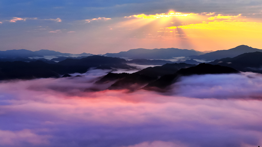 组照:日出东山-首届中国浙东唐诗之路天姥山摄影展投稿区-大众摄影网 