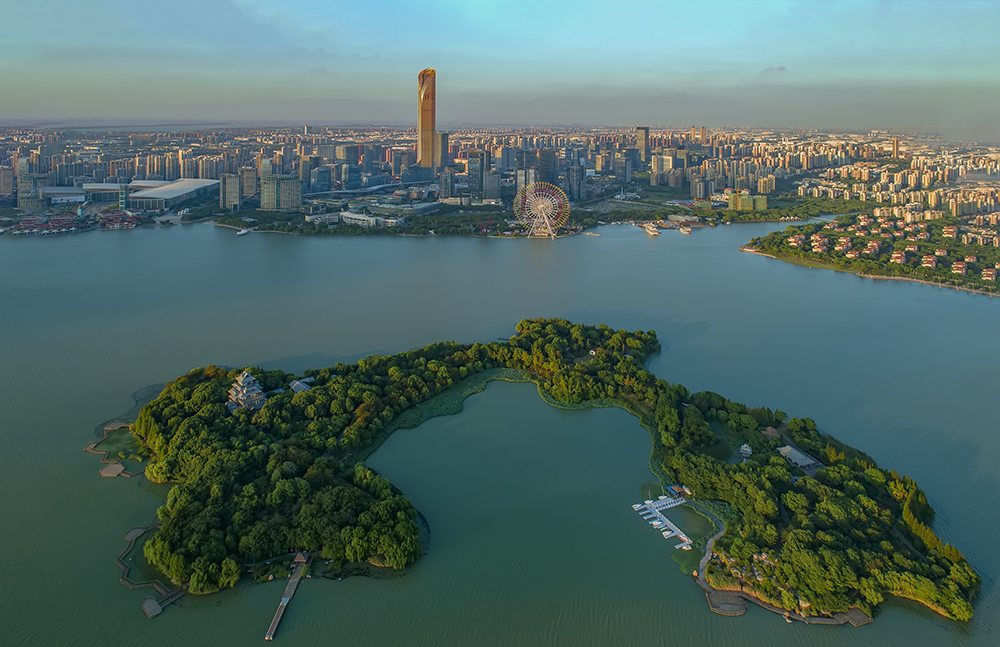 苏州金鸡湖全景