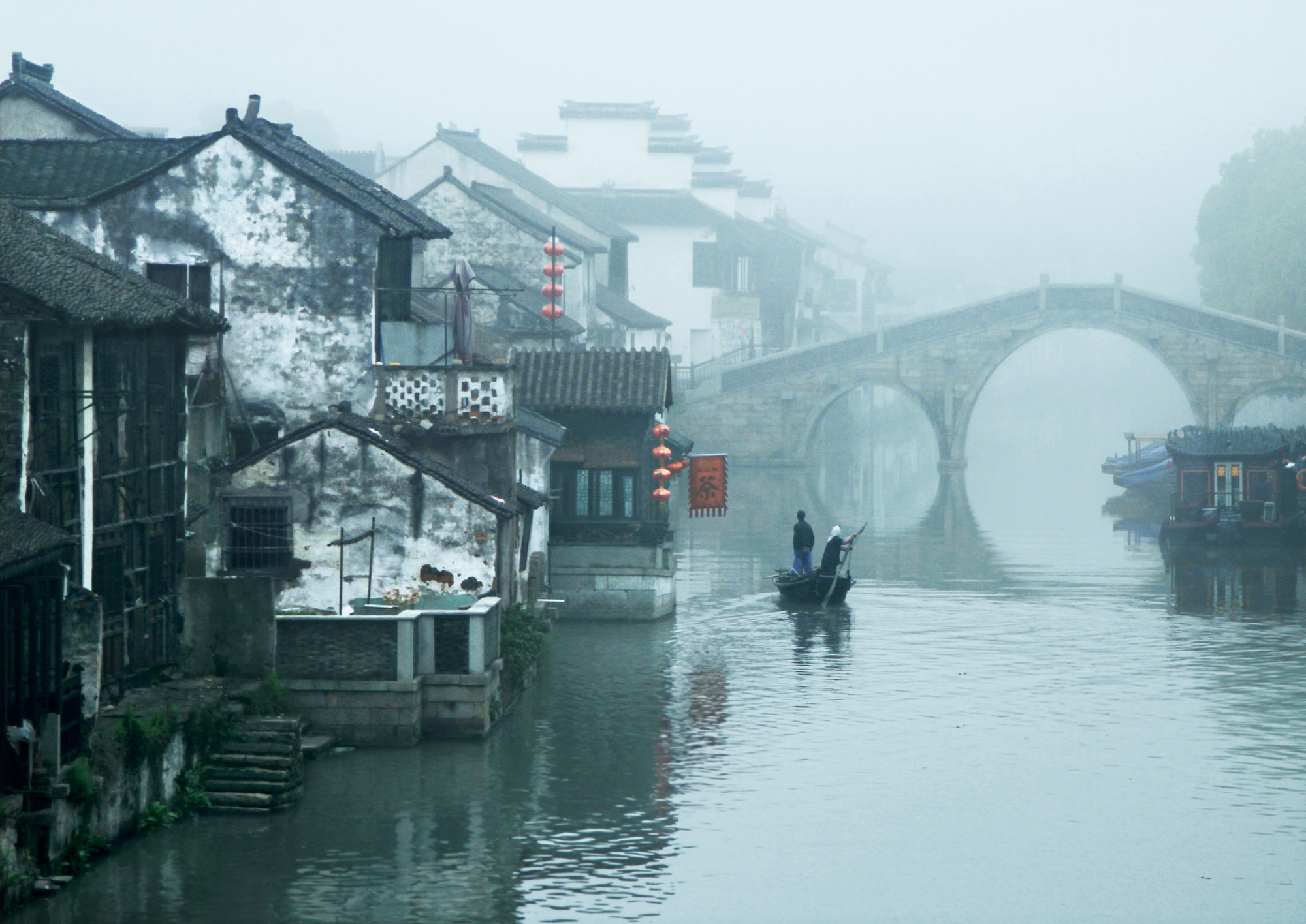 《雾里水乡3》摄于江苏省昆山市千灯古镇
