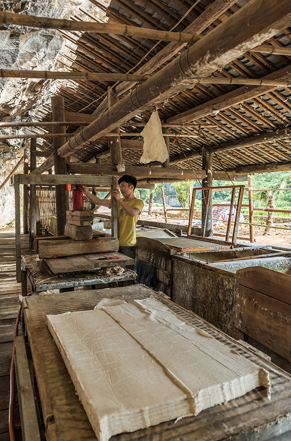 《古法造纸》——2016年6月27日摄于贵州省丹寨县南皋乡石.