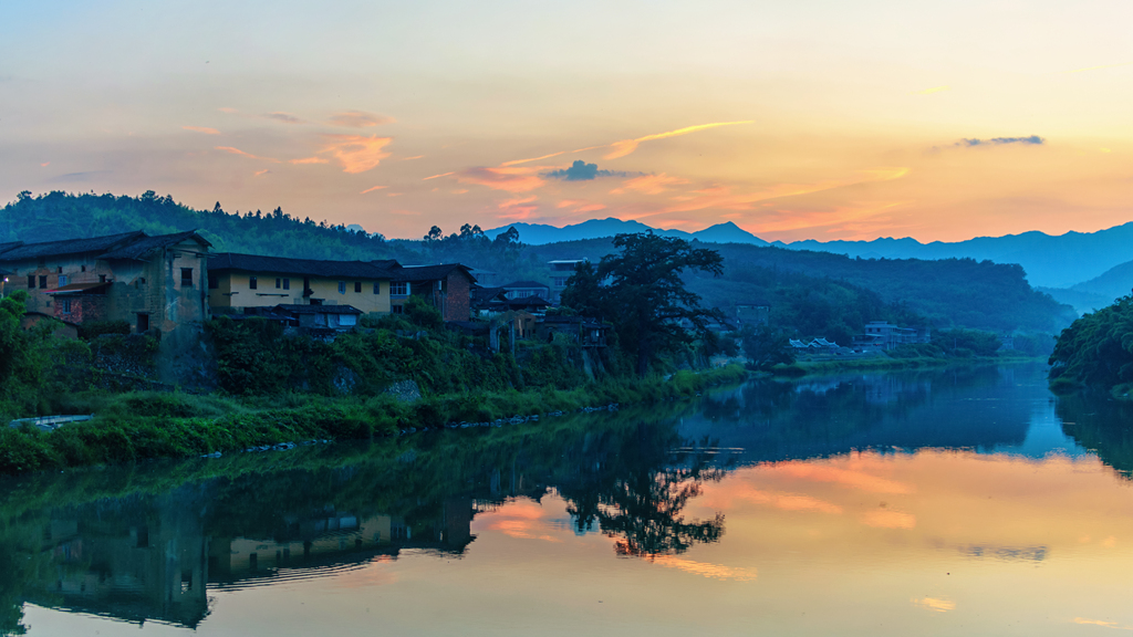 夕照白沙镇营边古村落