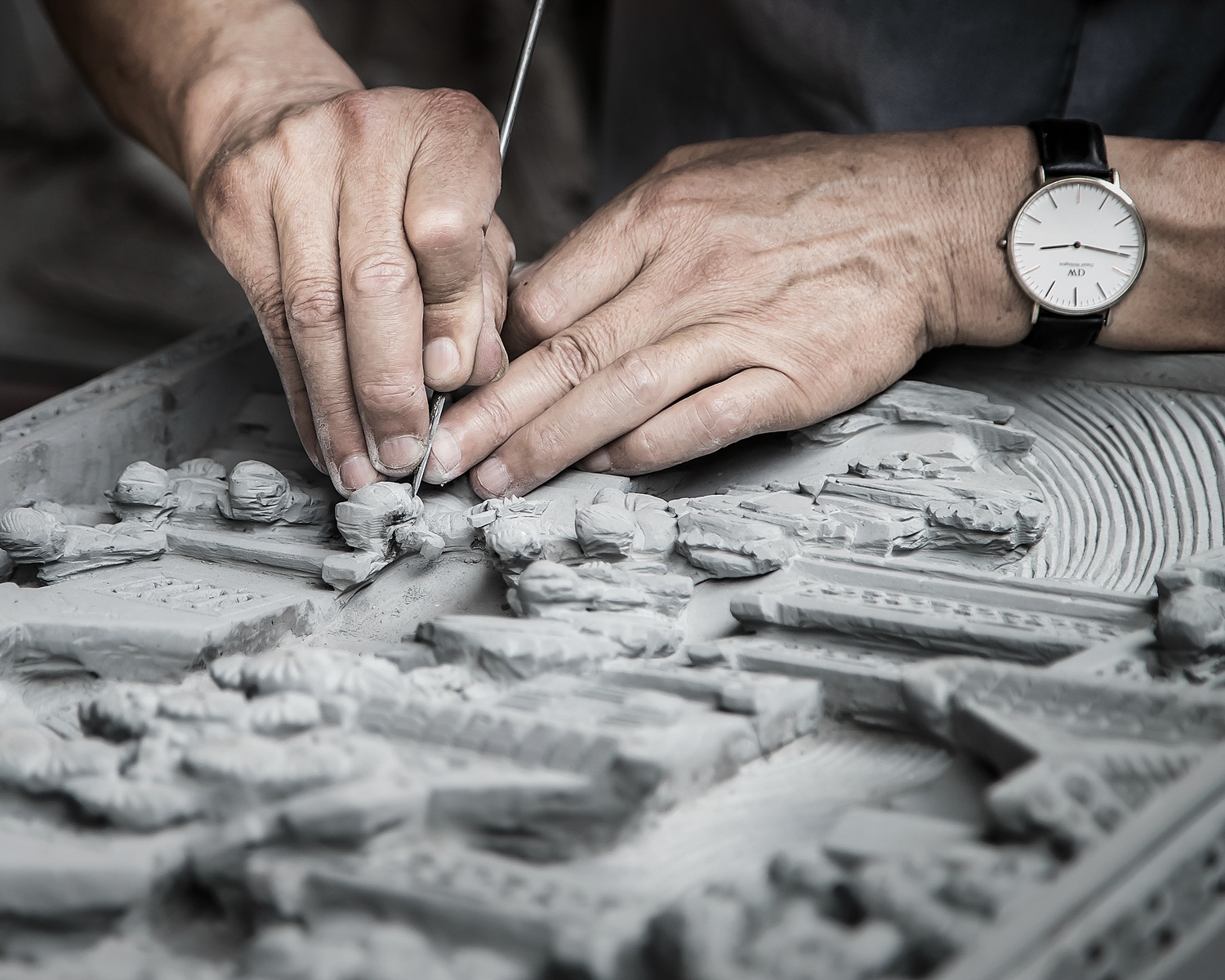 《徽州砖雕工匠(1-4)》-中国徽文化摄影作品征集活动投稿区-大众摄影