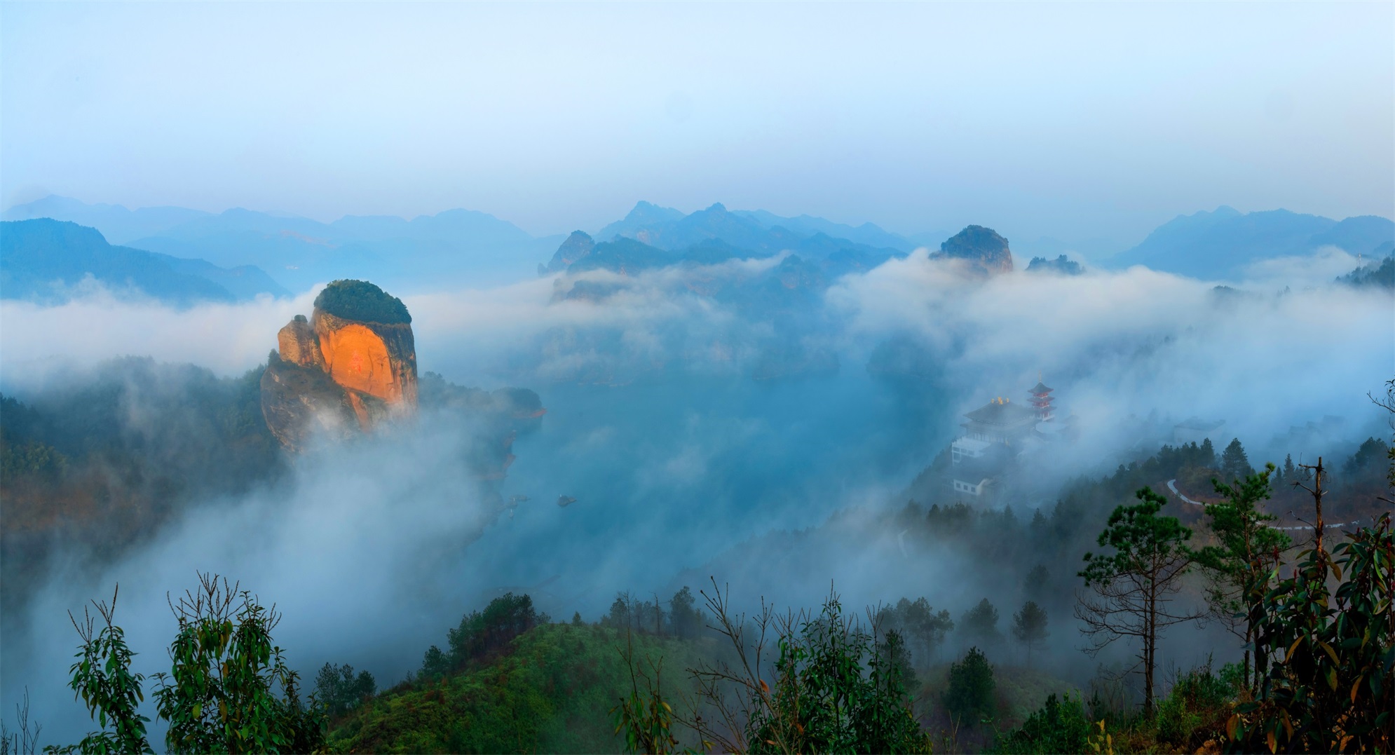 轻纱漫舞迎朝阳 2019.3.11 广丰铜钹山九仙湖