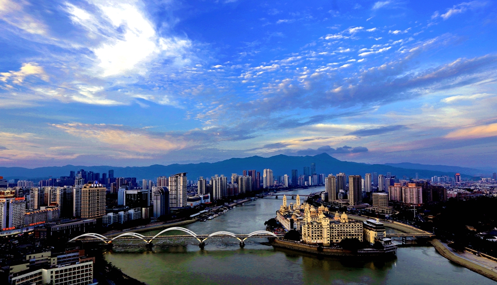 清新福州 美丽闽江,2016-7-3摄于闽江,福州万寿桥