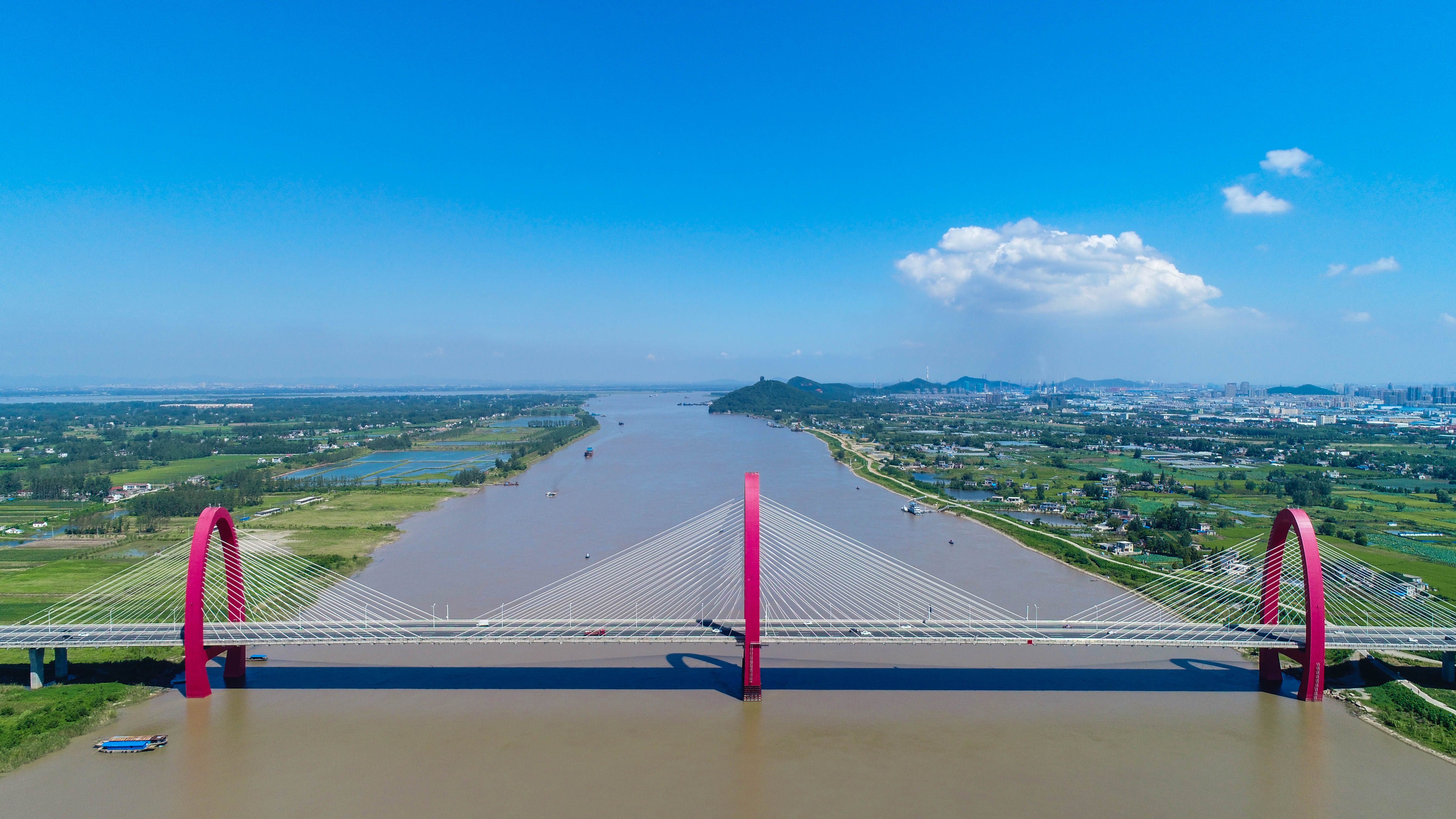 马鞍山长江大桥航拍
