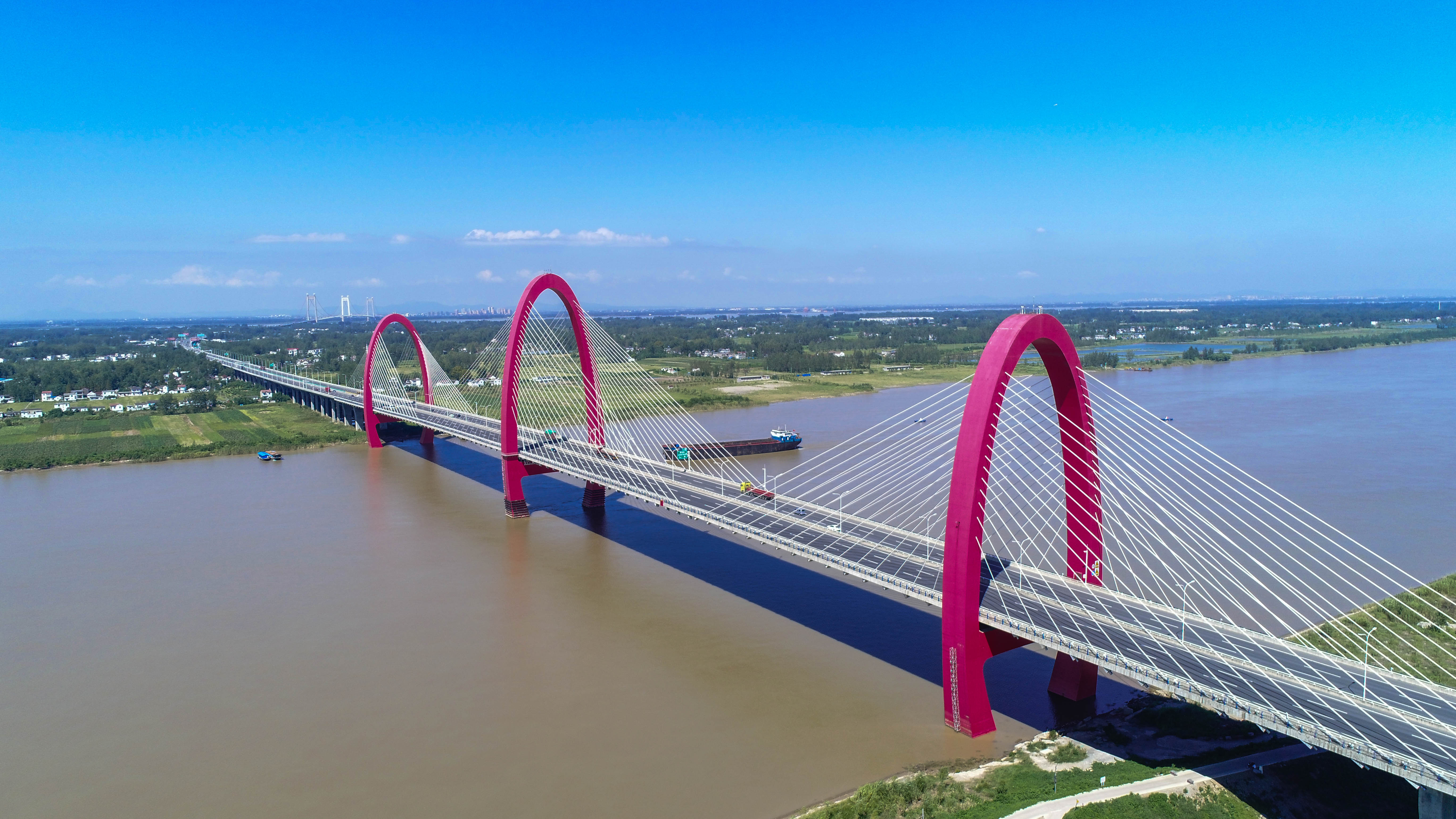 马鞍山长江大桥航拍