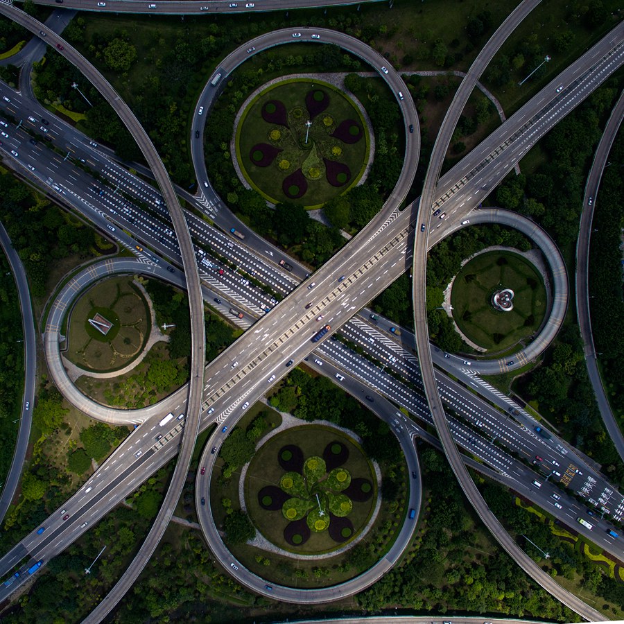 鸟瞰顺德立交桥