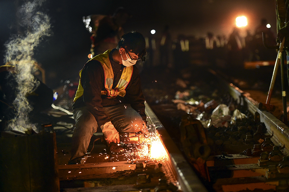01,【"0"点会战】 2017年10月13日 京哈铁路玉田县站 铁路工务工人