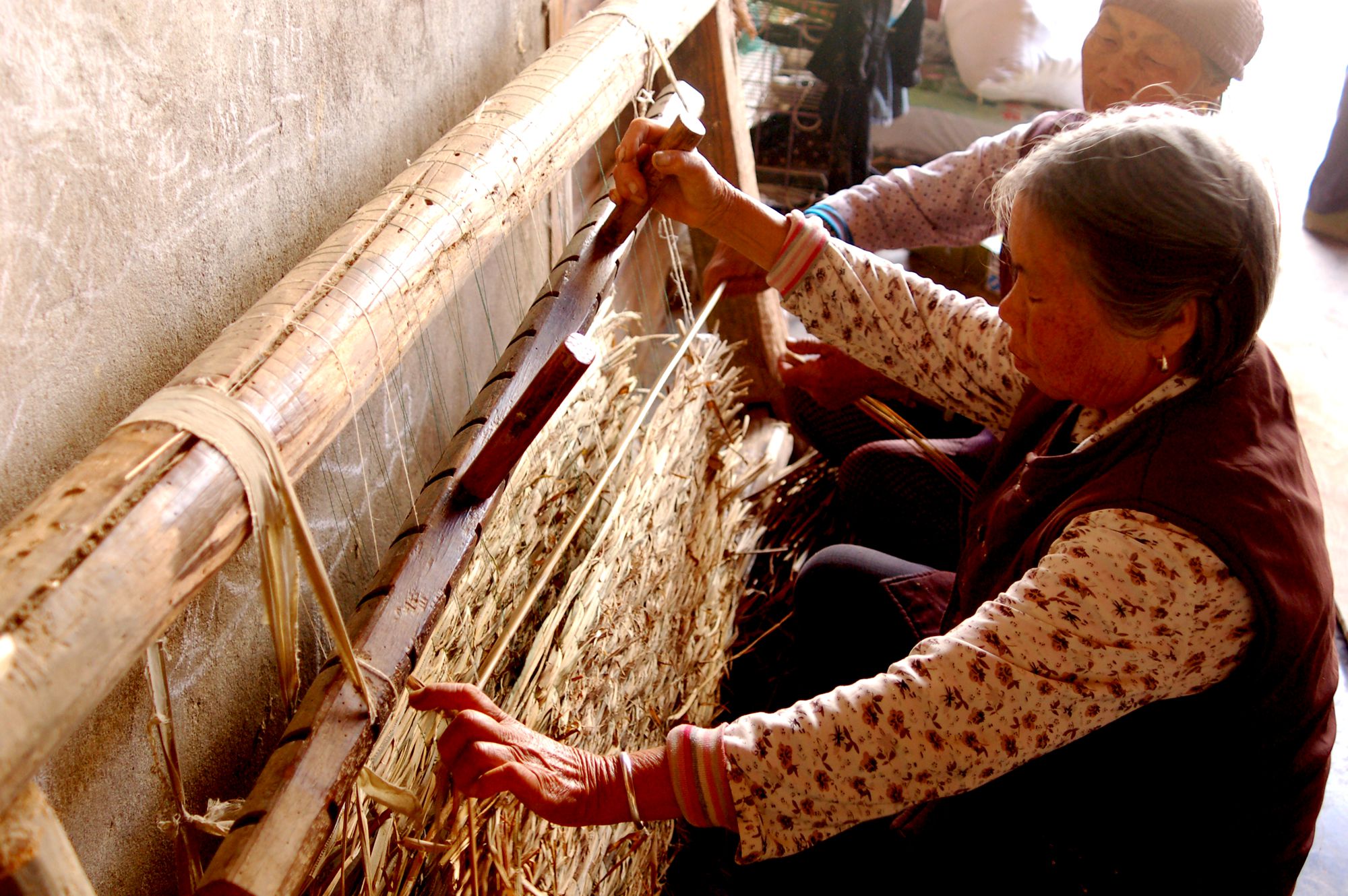 传统的打草席,现在已经很少见到了.