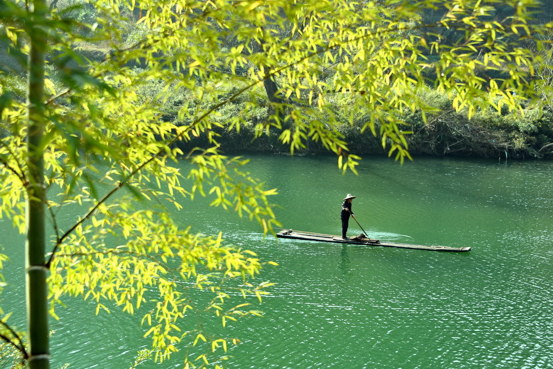 小小竹排江中游