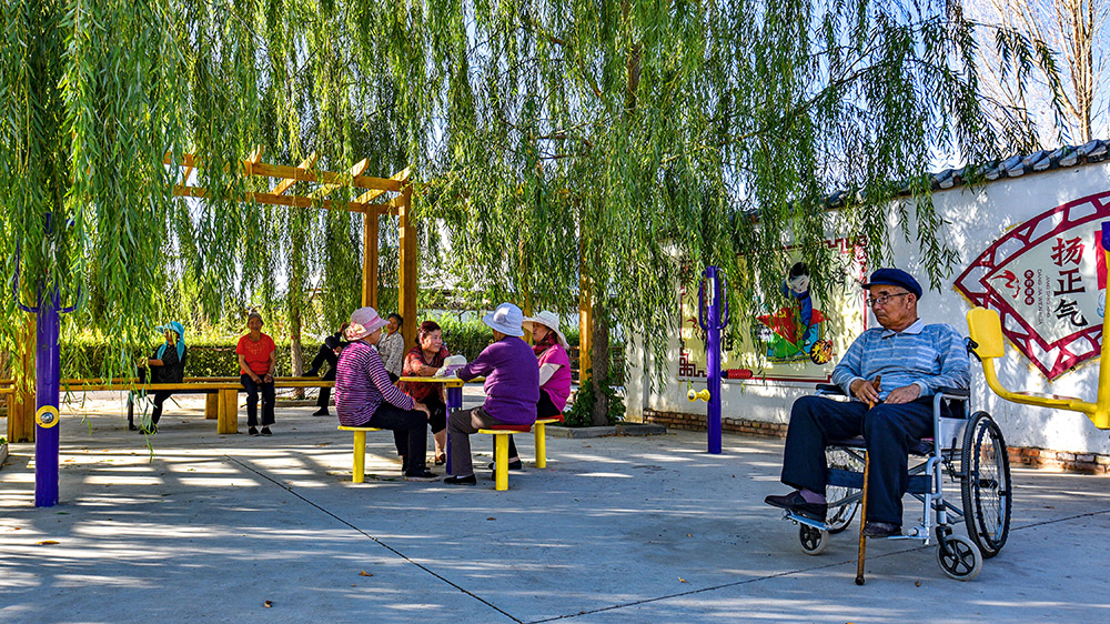 2019年9月拍摄于甘肃张掖高台县南华镇新农村活动广场