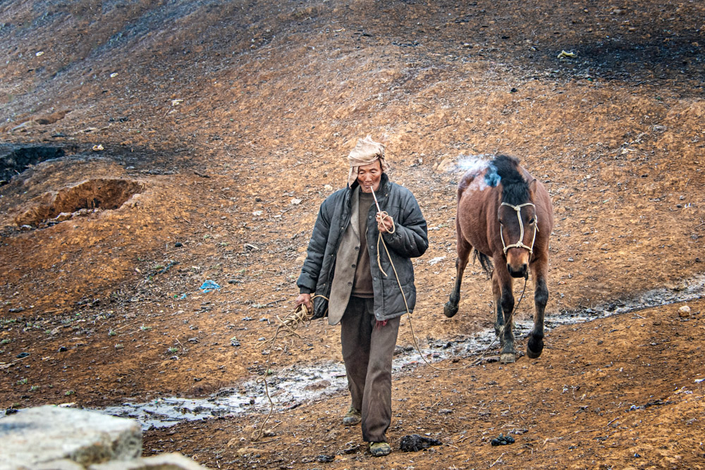 牵马的彝族老人