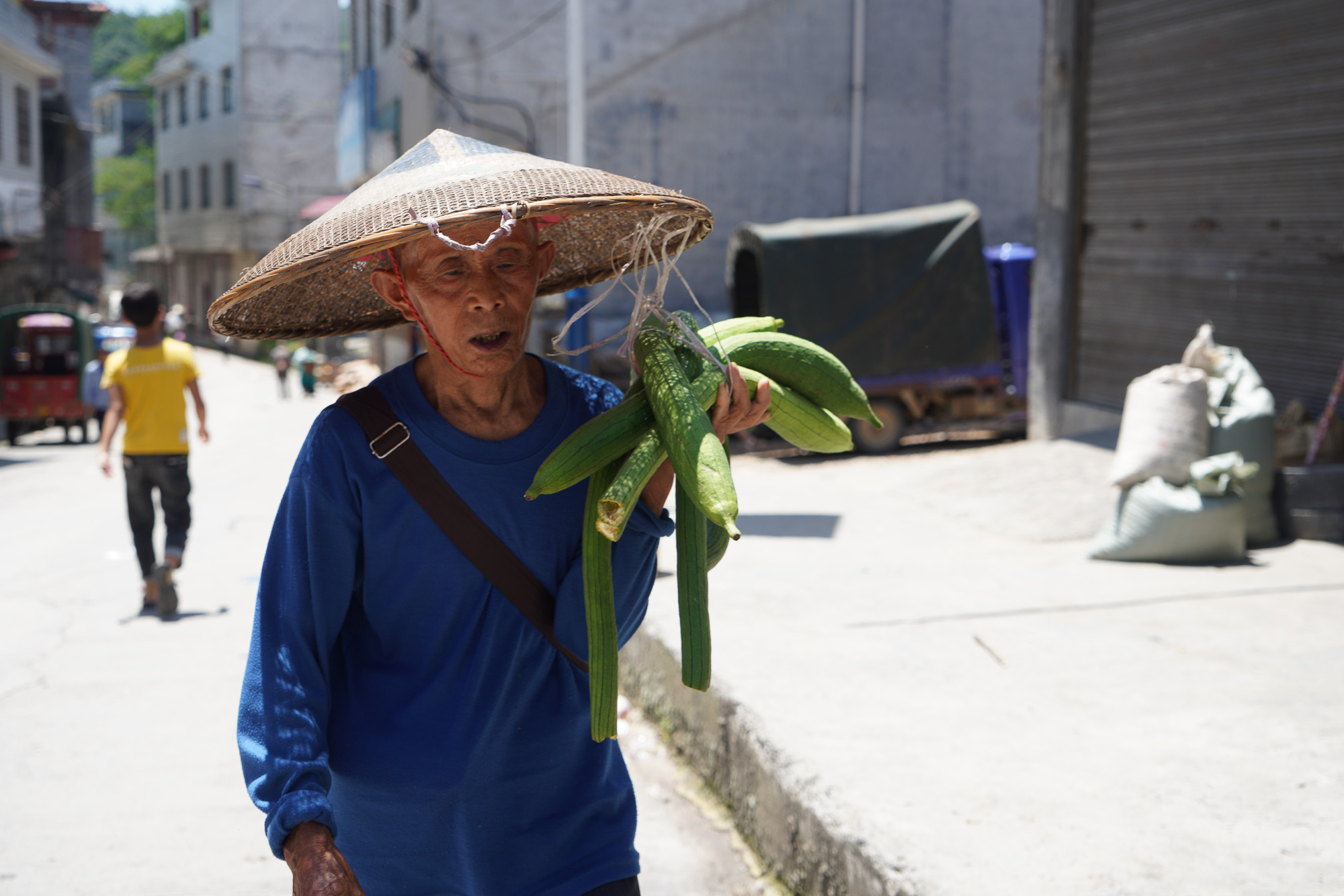 《戴斗笠的赶集人》