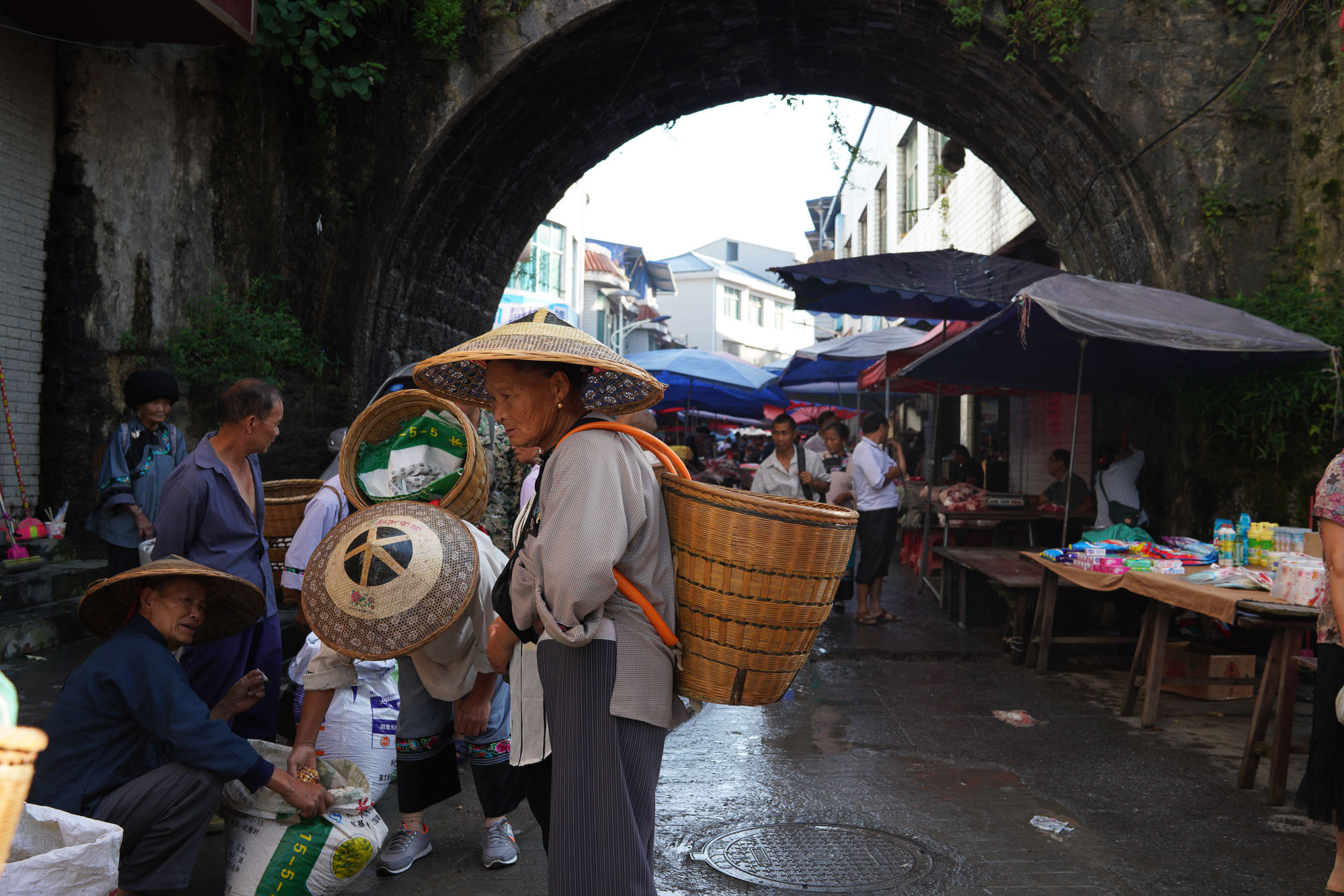 《戴斗笠的赶集人》
