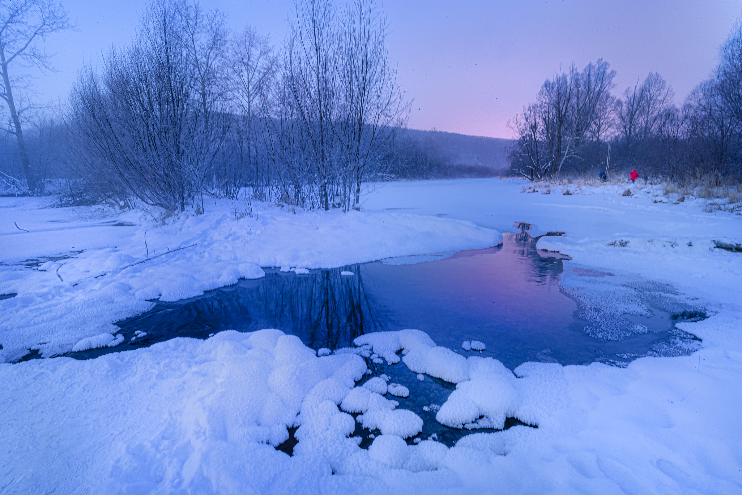 2017年12月26日拍摄于根河不冻河