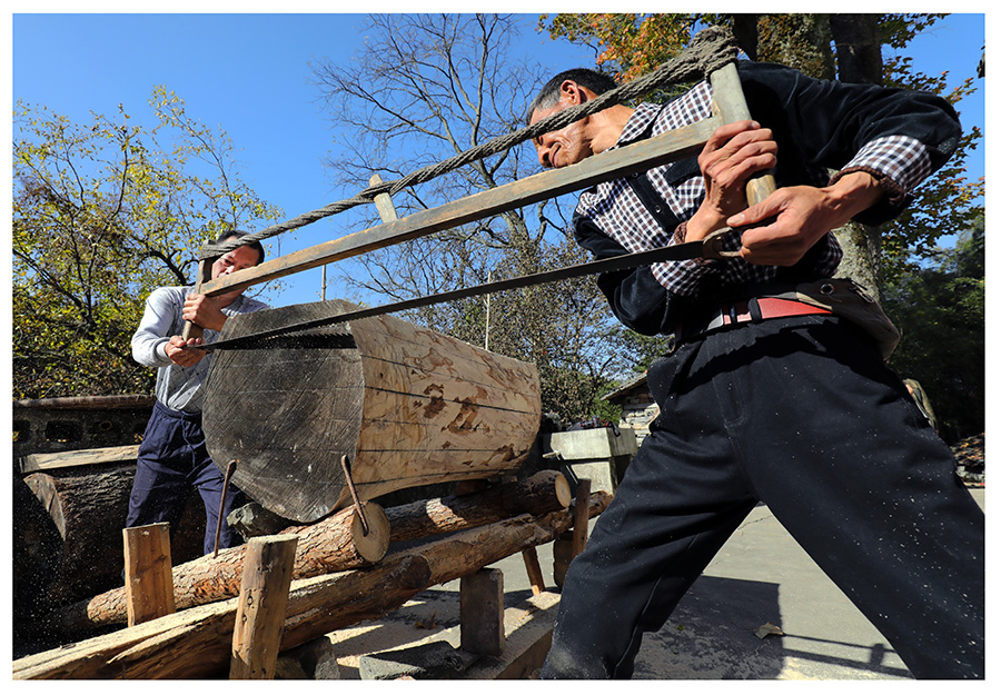 传统手艺-拉大锯