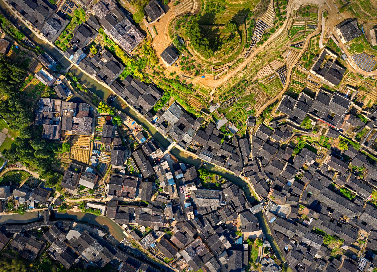 《俯瞰古村落(1-5)》——林志平 摄