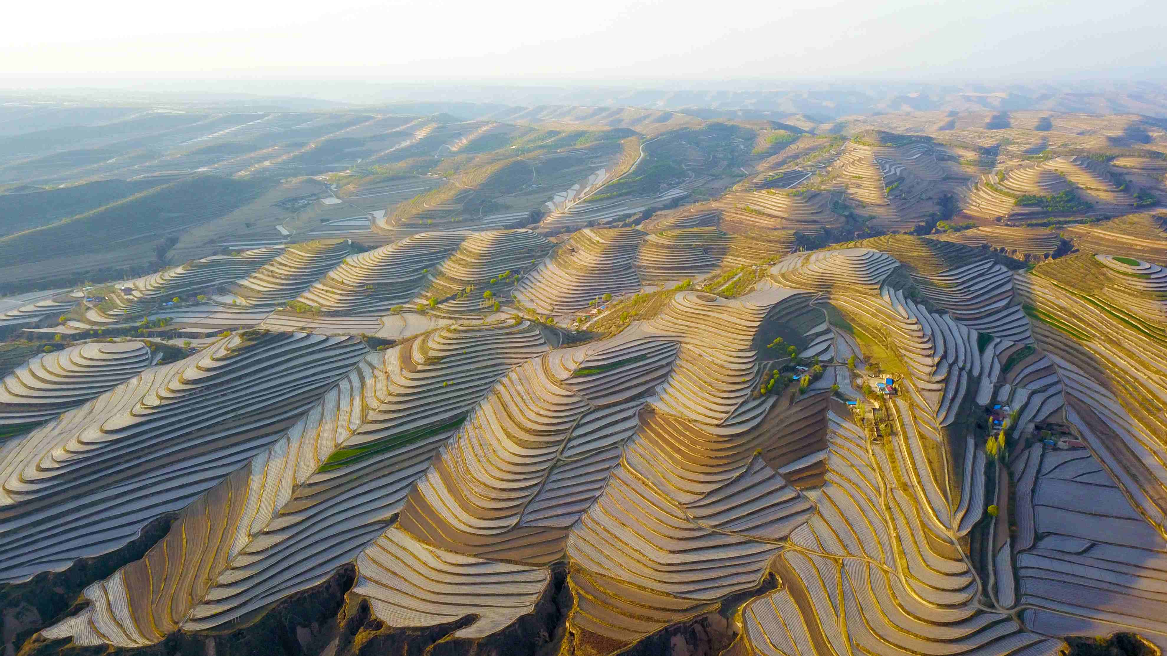 大地作证 2020年4月23日 宁夏彭阳县白阳镇 彭阳梯田,被评为中国最美