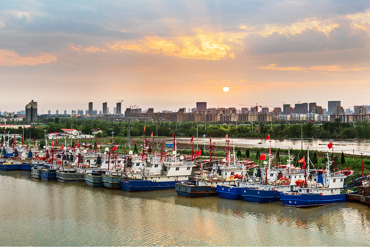 2020年7月31日,拍摄于江苏省连云港市赣榆区下口村,每逢夏季休渔季,上