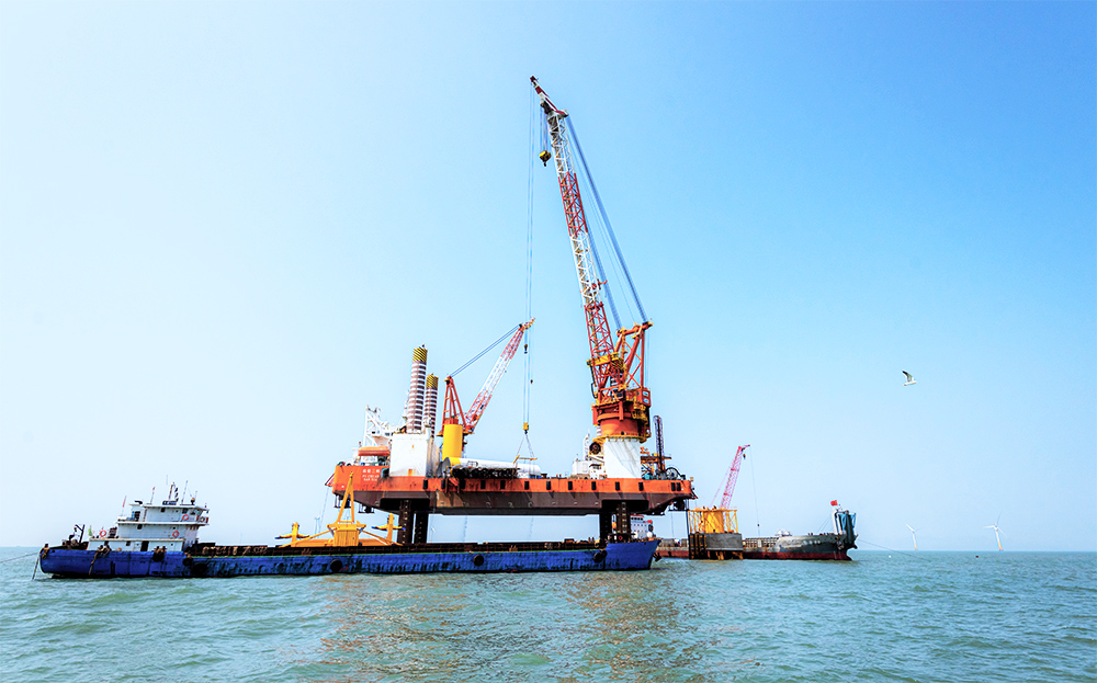 于福建省中闽海上风电有限公司保营风电场及周边海域风电海上施工现场