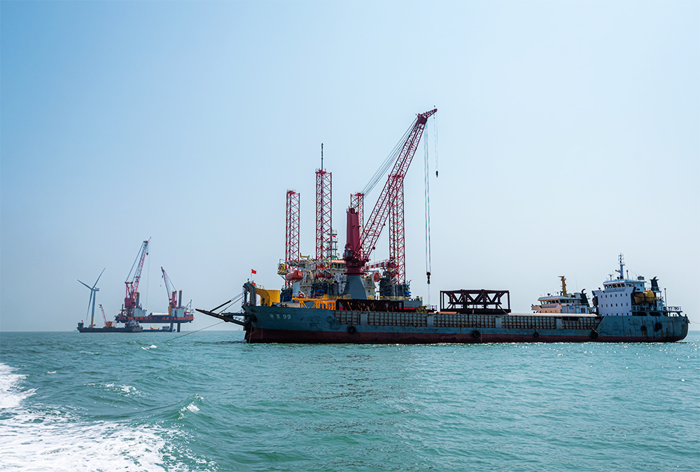 于福建省中闽海上风电有限公司保营风电场及周边海域风电海上施工现场