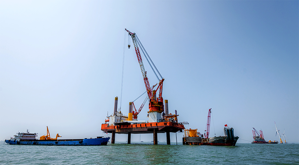 于福建省中闽海上风电有限公司保营风电场及周边海域风电海上施工现场